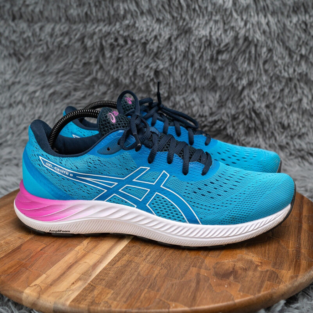ASICS GEL-Excite 8 Blue/White/Pink Womens Size 11 - EUC